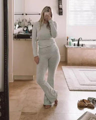 Long Sleeve Cotton Jersey Lounge Set