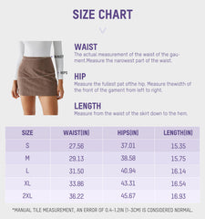 2-in-1 High Waisted Corduroy A-Line Skirt