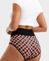 5-Pack Checkerboard High-Waisted Cotton Briefs