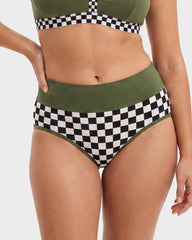 5-Pack Checkerboard High-Waisted Cotton Briefs
