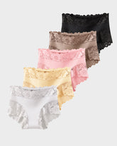 5-Pack Mid-Waist Lace-Trim Panties
