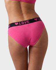 6 Pack LOVE Print Cotton Bikini Panties