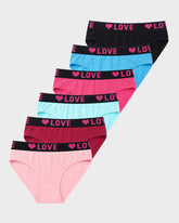 6 Pack LOVE Print Cotton Bikini Panties