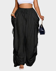 Adjustable Side-Drawstring Wide-Leg Pants