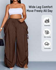 Adjustable Side-Drawstring Wide-Leg Pants