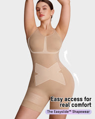 Bathroom- Friendly Easyslide Seamless Tummy Control Back Support Shapewear Bodysuit