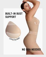 Bathroom- Friendly Easyslide Seamless Tummy Control Back Support Shapewear Bodysuit