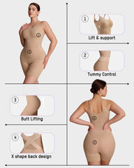 Bathroom- Friendly Easyslide Seamless Tummy Control Back Support Shapewear Bodysuit