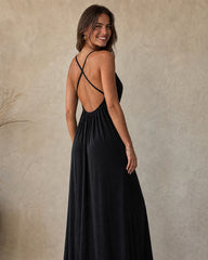 Backless Drawstring Maxi Cami Dress