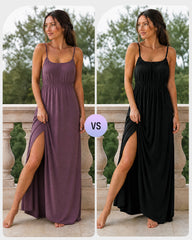 Backless Drawstring Maxi Cami Dress