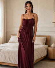 Backless Drawstring Maxi Cami Dress