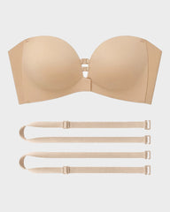 Convertible Strapless Front-Closure Push-Up Bra