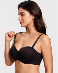 Convertible Strapless Half-Cup Wireless Push-Up Bra