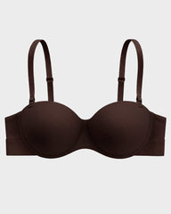 Convertible Strapless Half-Cup Wireless Push-Up Bra