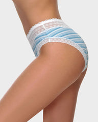 Cotton Seamless Printed Lace Stripe Briefs (5 Pack)