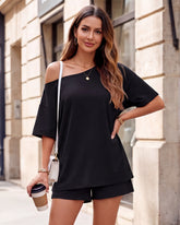 Cozy Off-Shoulder Two-Piece Loungewear