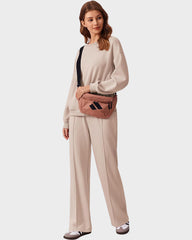 Crew Neck Sweatshirt & Drawstring Pants Lounge Set