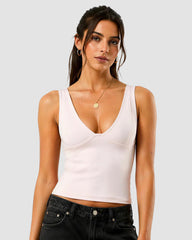 Deep U Neck Crop Tank Top