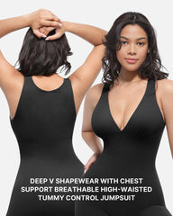 Deep V Tummy Control Sculpting Jumpsuit