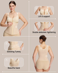 Double-Layer Tummy Control Waist Shaper Girdle With Bra
