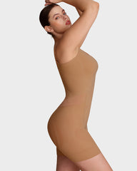 Bathroom- Friendly Easyslide Seamless Tummy Control Back Support Shapewear Bodysuit