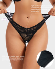 Elegant Comfort Floral Lace Thong (6 Pack)