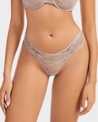 Elegant Comfort Floral Lace Thong (6 Pack)