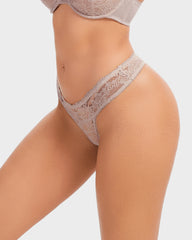 Elegant Comfort Floral Lace Thong (6 Pack)
