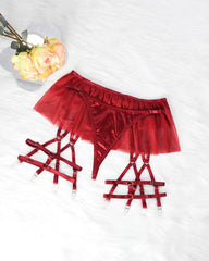 Festive Silk Bow Cut-Out Sexy Lingerie Set