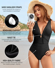Deep V Sculpting One-Piece Swimsuit
