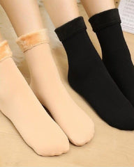 Fleece-Lined Thickened Winter Snow Socks (6 Pairs)