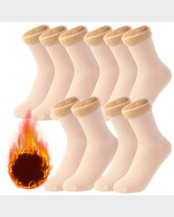 Fleece-Lined Thickened Winter Snow Socks (6 Pairs)