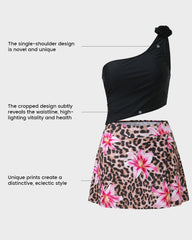 Floral One-Shoulder Cut-Out Swimdress