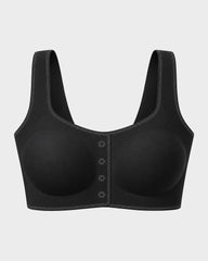 Front-Closure Square-Neck Breathable Minimizer Bra