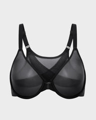 Front Closure Mesh Support Bra