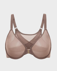 Front Closure Mesh Support Bra