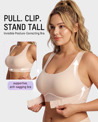 Front Closure Cross-Back Wireless Posture Bra