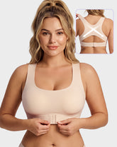 Front Closure Cross-Back Wireless Posture Bra