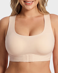 Front Closure Cross-Back Wireless Posture Bra