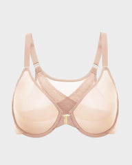 Front Closure Mesh Support Bra