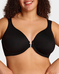 Front Closure Underwire Unlined Back Support Plunge Bra