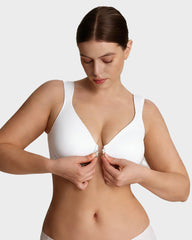 Front Closure Underwire Unlined Back Support Plunge Bra