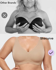 Full-Coverage Wireless V-Neck Support Bra
