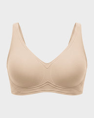 Full-Coverage Wireless V-Neck Support Bra