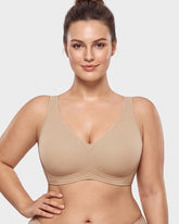Full-Coverage Wireless V-Neck Support Bra