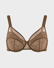 Full Coverage Lace Minimizer Bra - Petal