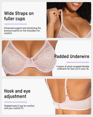 Full Coverage Lace Minimizer Bra - Petal