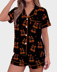 Halloween Cartoon 2-Piece Short-Sleeve Pajama Set