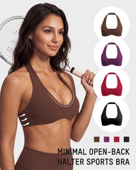 Halter Open-Back Low-Impact Sports Bra