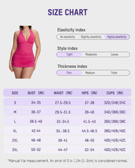 Halter V-Neck Tummy Control Swim Dress – 2-Piece Set